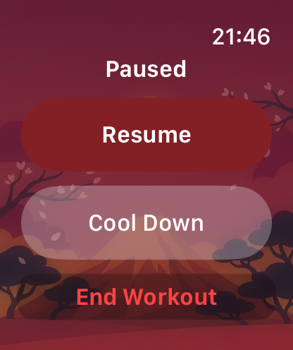 Apple Watch paused workout