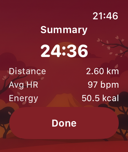 Apple Watch post-workout summary