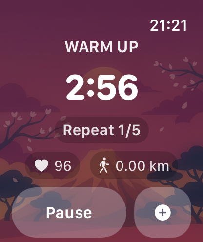 Apple Watch warm-up phase